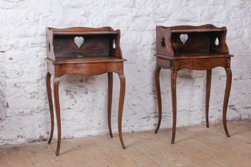 Lovely Pair of French Oak Provincial Bedsides