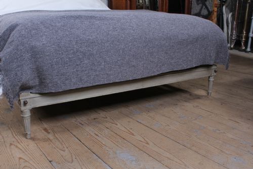 fig 2. Gorgeous Low end French original painted king size upholstered bed