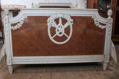 fig 1. Fabulous French carved and caned king size bed