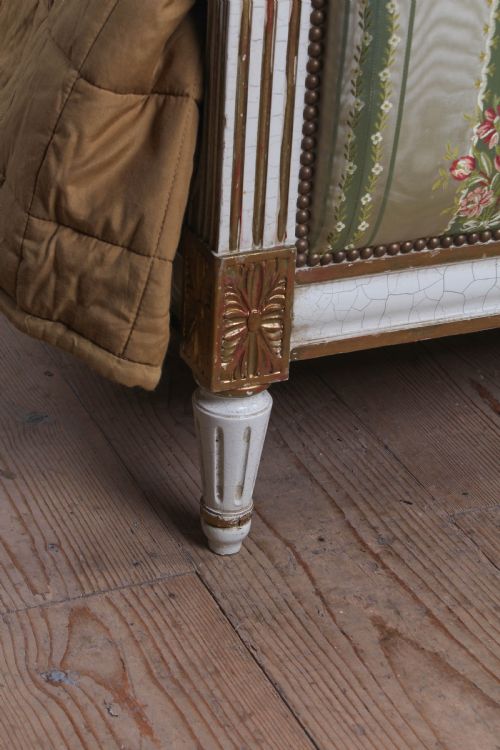 fig 1. Original silk fabric French upholstered double bed