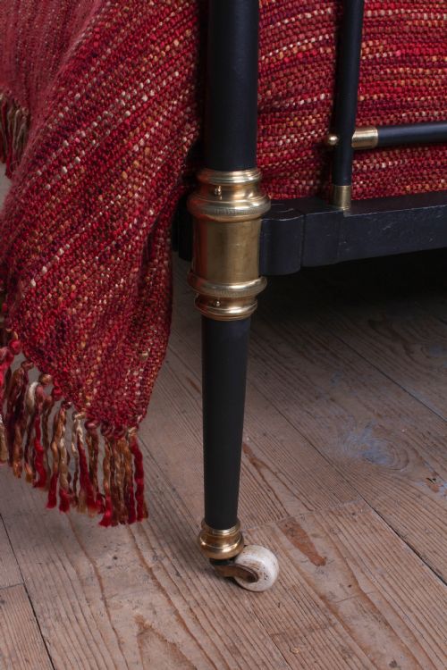 fig 2. Elegant king size brass and iron bed with taper posts 