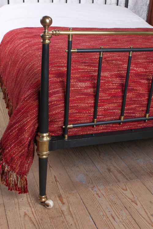 fig 4. Elegant king size brass and iron bed with taper posts 