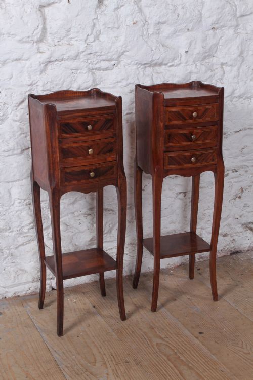 fig 2. Fabulous French Fruitwood Marquetry Bedsides