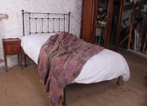 Charming Double Victorian No End Bed with Original Brass