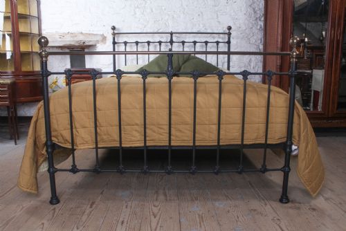 fig 1. Traditional classic Victorian English 5Ft king size brass and iron bed