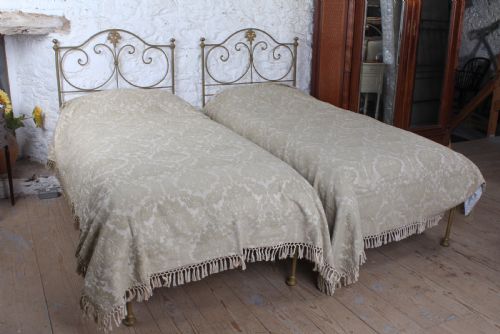 Lovely Pair of Portuguese Forged Iron Single Beds (Can Be Joined)