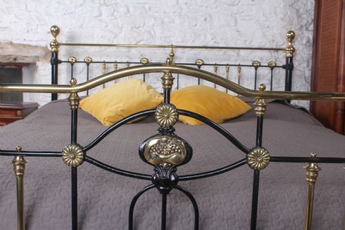 fig 2. Fine classic Victorian super king size black and brass bed 