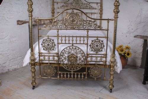 fig 2. Spectacular Winfield four poster king size all brass bed 