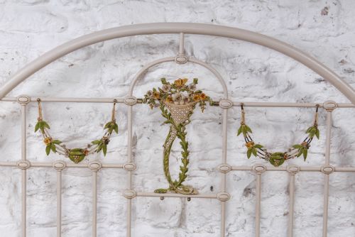 fig 1. Attractive French Iron Double No End Bed with Floral Detail