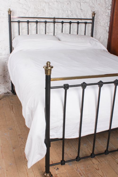 fig 5. Classically Tasteful Edwardian Brass and Iron King Size Bed 