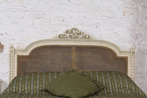 GORGEOUS CARVED AND CANED LOUIS XVI STYLE BED - ADDITIONAL PHOTO 2