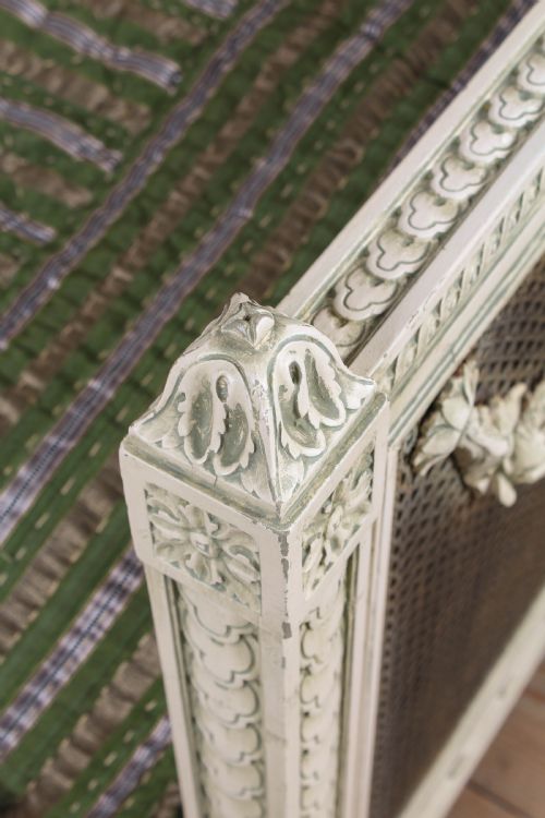 GORGEOUS CARVED AND CANED LOUIS XVI STYLE BED - ADDITIONAL PHOTO 3