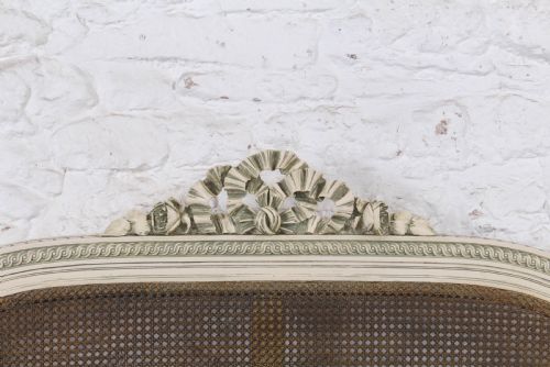 GORGEOUS CARVED AND CANED LOUIS XVI STYLE BED - ADDITIONAL PHOTO 6