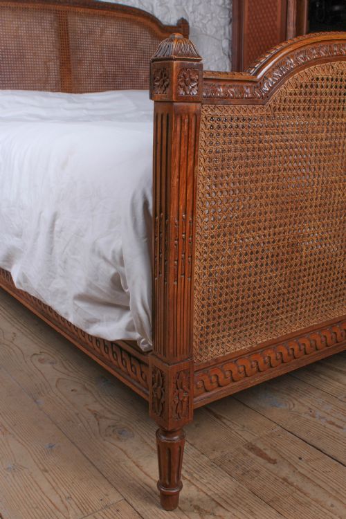 fig 3. Handsome simple Louis  XV1 style caned king size bed