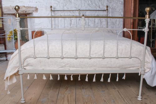 fig 1. Unusual and individual Victorian double brass and iron bed