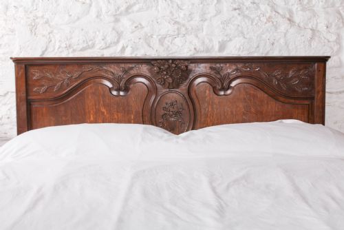 fig 3. Floral and Foliate Carved Oak Provençale Style King Size Bed