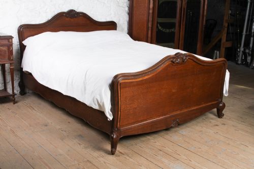 All Original Solid Oak Louis Xv Style King Size Bed