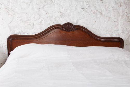 fig 2. All Original Solid Oak Louis XV Style King Size Bed