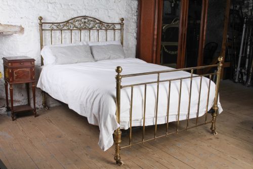 Stunning All Brass King Size Bed with Hand-chased Foliate Detail