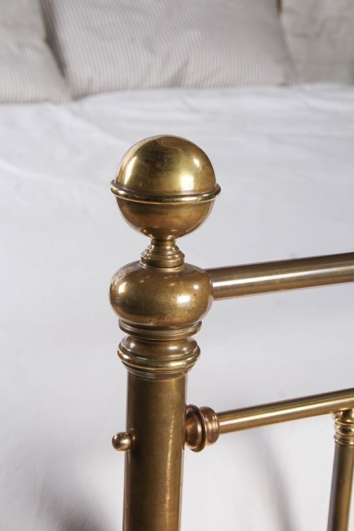 fig 3. Stunning All Brass King Size Bed with Hand-Chased Foliate Detail