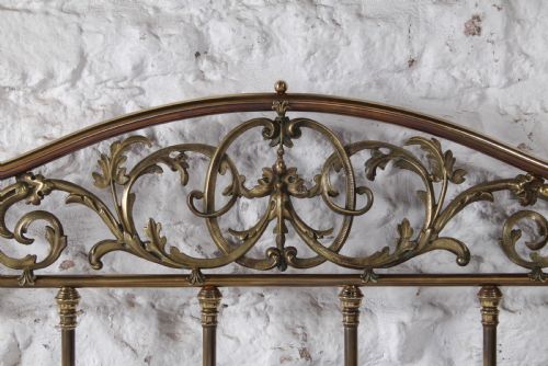 fig 4. Stunning All Brass King Size Bed with Hand-Chased Foliate Detail