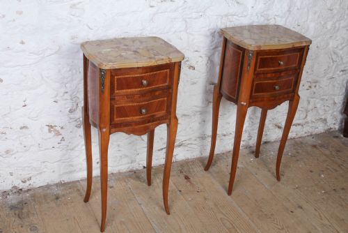 SWEETLY SIMPLE PAIR OF FRENCH BEDSIDES - ADDITIONAL PHOTO 1
