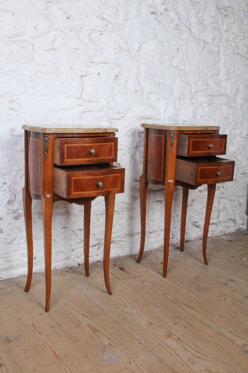 SWEETLY SIMPLE PAIR OF FRENCH BEDSIDES - ADDITIONAL PHOTO 2