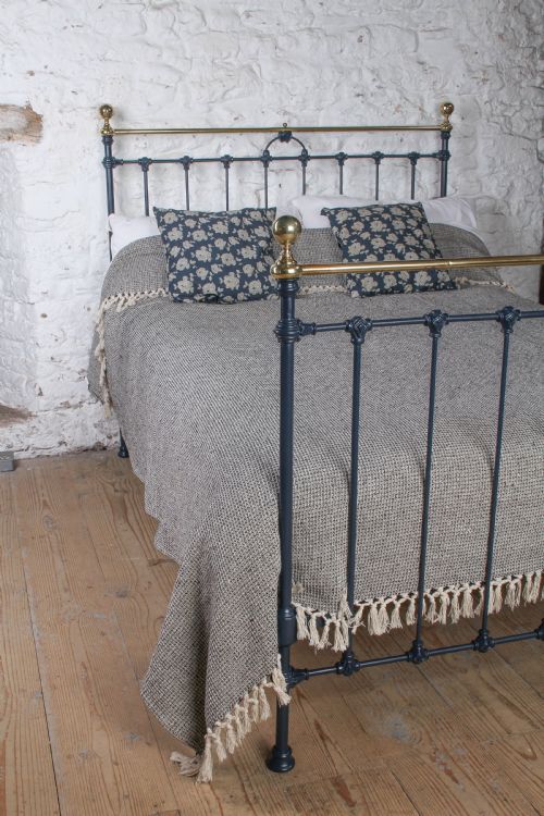 fig 1. Tasteful Victorian Iron and Brass Double Bed with Nice Upstand