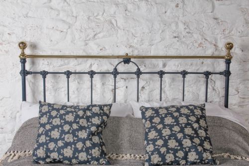 fig 2. Tasteful Victorian Iron and Brass Double Bed with Nice Upstand
