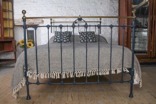 fig 3. Tasteful Victorian Iron and Brass Double Bed with Nice Upstand