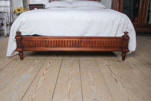 fig 1. Very Handsome Walnut Louis XIV Style Low End Double Bed