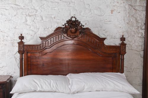 fig 2. Very Handsome Walnut Louis XIV Style Low End Double Bed