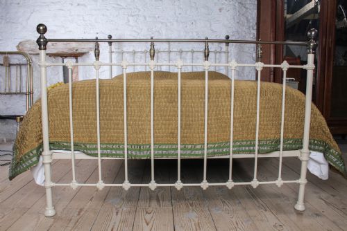 fig 2. Very Nice Victorian Brass and Iron King Size Antique Bed 