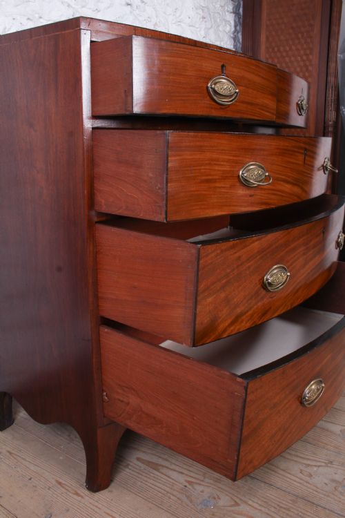 fig 1. Lovely Georgian Mahogany Bow Fronted Chest of Drawers