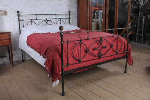 Extremely Rare Victorian Black and Brass King Size Bed