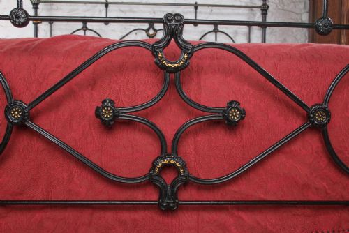 fig 1. Extremely Rare Victorian Black and Brass King Size Bed