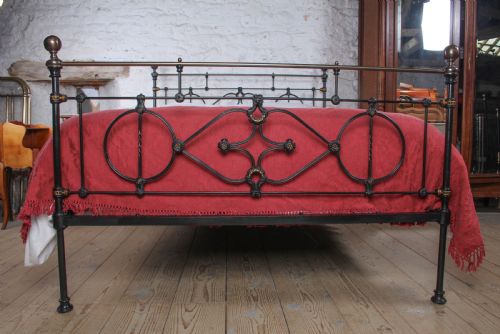 fig 2. Extremely Rare Victorian Black and Brass King Size Bed