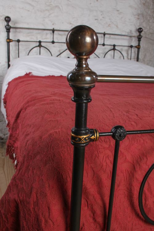 fig 3. Extremely Rare Victorian Black and Brass King Size Bed
