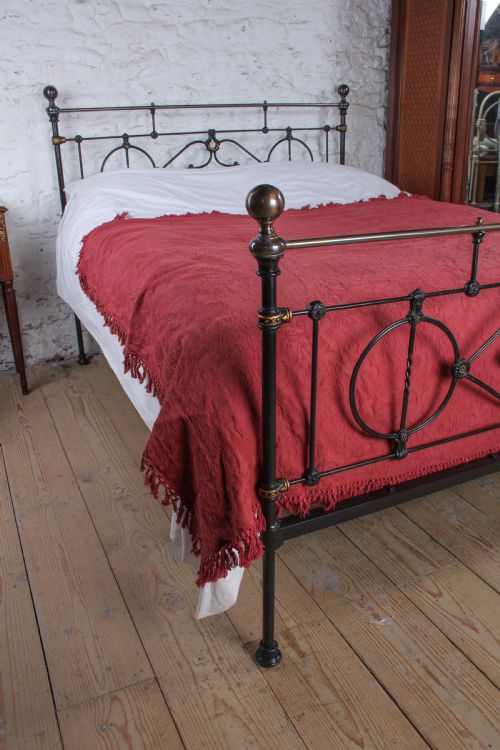 fig 4. Extremely Rare Victorian Black and Brass King Size Bed