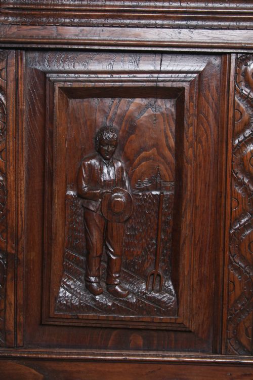 fig 4. Gorgeously Carved Breton Style French Oak Double Bed