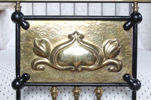 fig 3. Lovely All Original Art Nouveaux Style Iron and Brass Double Bed