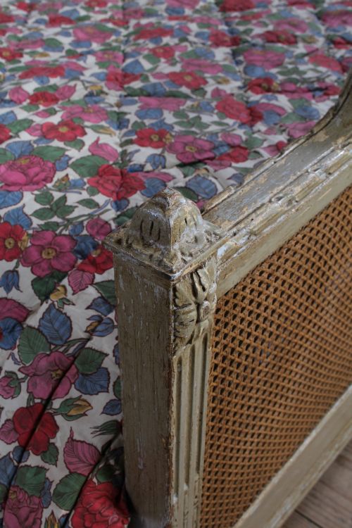 HANDSOME LOUIS XVI STYLE CANED DOUBLE BED - ADDITIONAL PHOTO 2