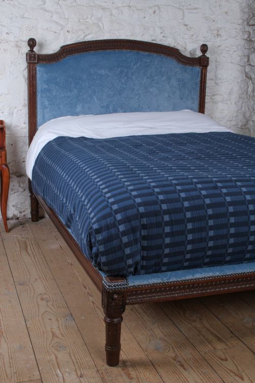 NEWLY UPHOLSTERED OAK LOUIS XVI STYLE DOUBLE LOWEND BED - ADDITIONAL PHOTO 3