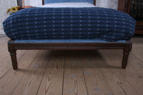 NEWLY UPHOLSTERED OAK LOUIS XVI STYLE DOUBLE LOWEND BED - ADDITIONAL PHOTO 6