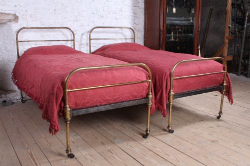 Fabulously Simple and Sweet All Brass Single Beds (Can Be Joined)