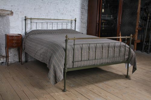 Superbly Simple Georgian Iron and Brass King Size Bed