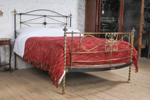 Absolutely Magnificent All Original Winfield Iron and Brass King Size Bed