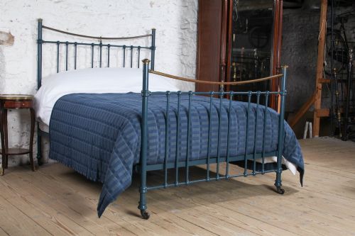 Superb Quality Edwardian Dip Rail Double Bed with Castors