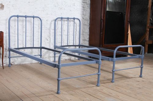 Classic and Enduring Pair of Dormitory/utilitarian Single Beds (Can Be Joined)