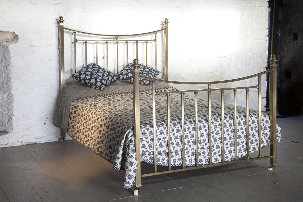 All brass double Victorian Dip Rail Bedsteads